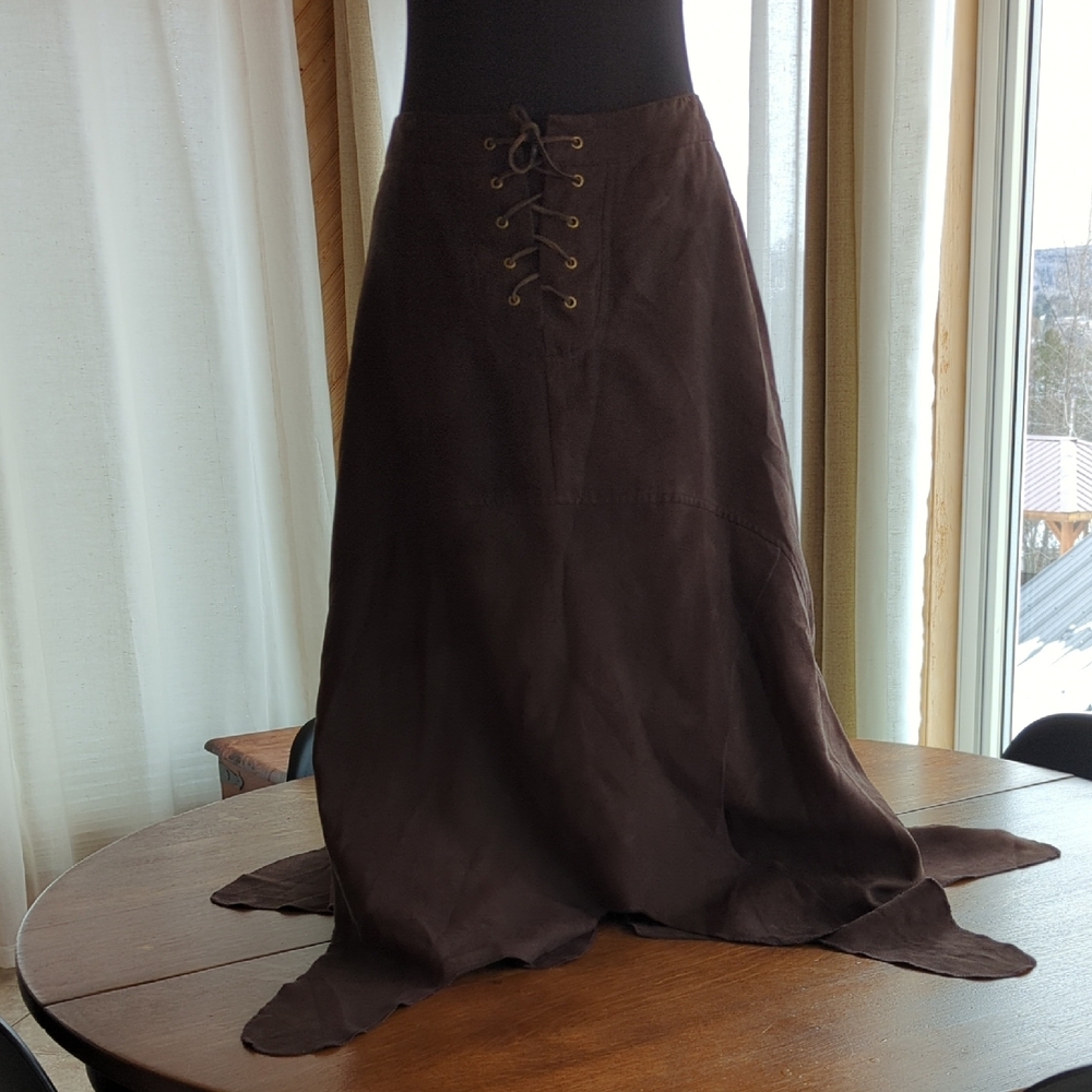 Medieval Cosplay Brown Suede Skirt